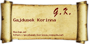 Gajdusek Korinna névjegykártya